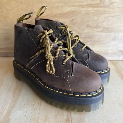 Dr Martens Church Quad Monkey Boots M W NEW Leather Platform 5-Eye  Brown