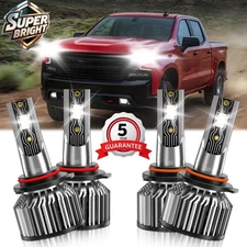 For Chevy Silverado 2500 1999-2004 Car Front LED Headlight Kit Bulb High&Lo Beam