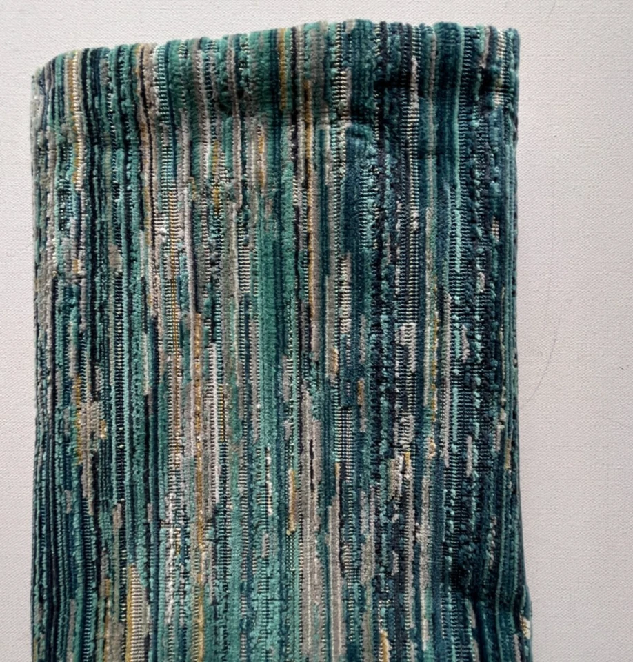 Brunschwig& Fils Abelard Velvet Ocean  Designer Fabric Remnant 24"x24" - Image 2 of 3