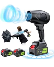 Electric Cordless Leaf Blower - 600000RPM Handheld Leaf Blower - 2 X 4.0Ah...