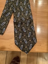 Vintage Arrow 100% Silk Men’s Neck Tie Made In USA Brown/Black/Gold