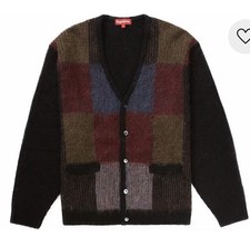 Supreme Brushed Grid Cardigan Sweater Mohair Black large SS22