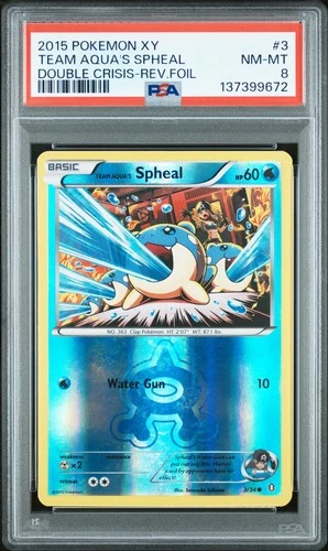 Pokemon Card Team Aqua's Spheal 3/34 Reverse Holo Foil Double Crisis PSA 8