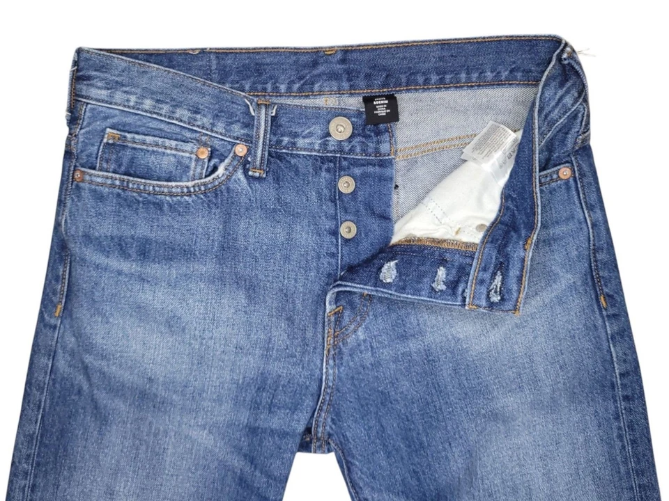 &DENIM Straight Leg Button Fly Jeans Mens 30 Med Wash Classic Regular Fit H&M - Image 3 of 4