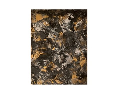 Original Art Painting Modern Abstract Wall Art Textured Gray Black Gold on Paper