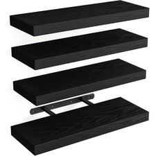 Set of 4 Floating Wall Shelves Picture Ledge Display Rack Book Hanging Shelf