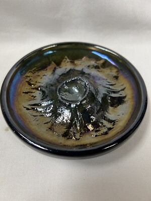 volcanic Art glass Tip Tray/Mt.St.Helens eruption,1980/iridescent
