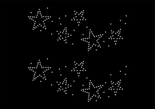 2x Star Lace Iron On Rhinestone Transfer Crystal Hotflix t-shirt applique patch - Picture 6 of 13