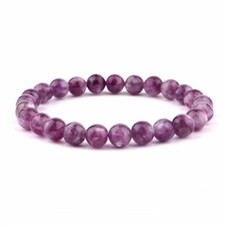 Lepidolith Ø 8 mm Kugel Armband flexibel und dehnbar in traumhafter Qualität