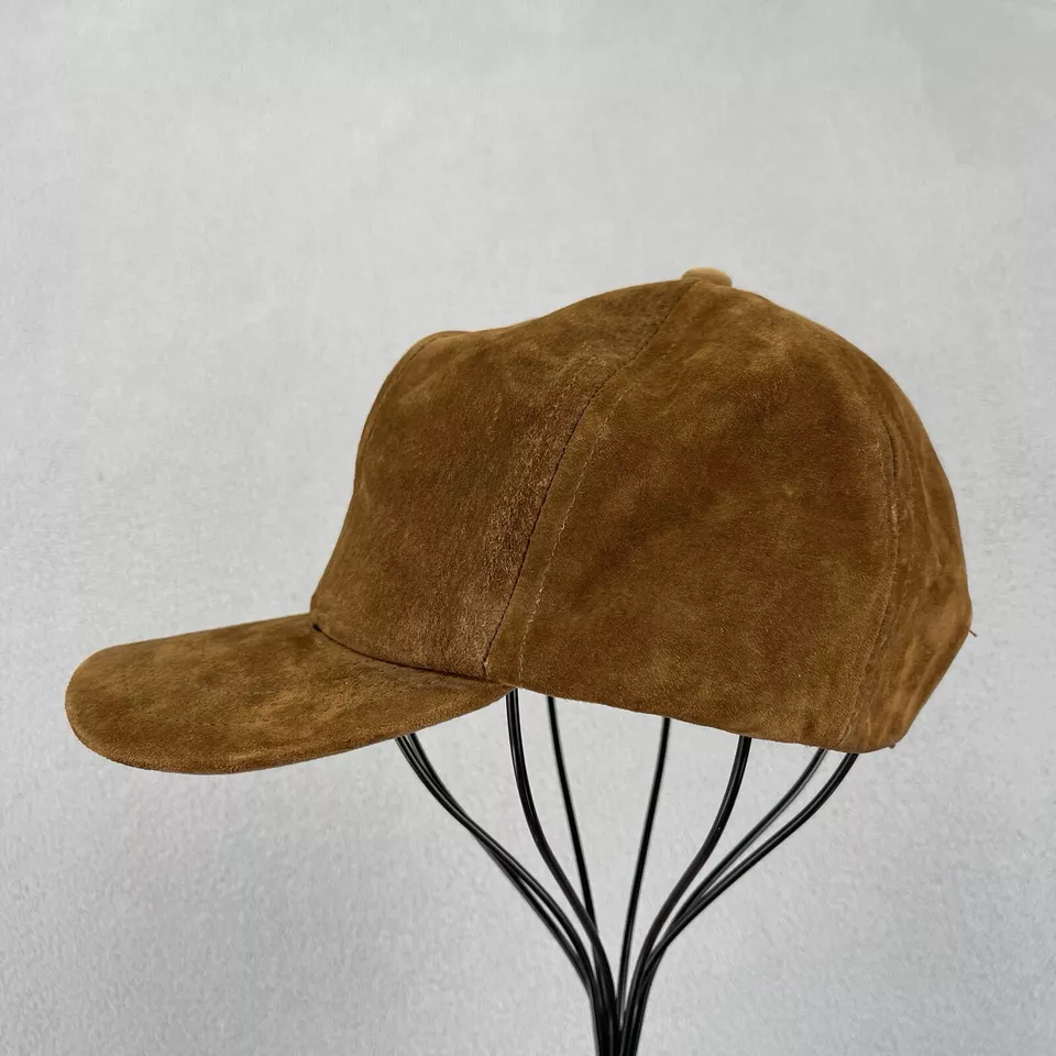 Sombrero y gorra vintage New York Co. talla única con tirantes marrón gamuza genuina hecha en EE. UU. Foto 2 de 4