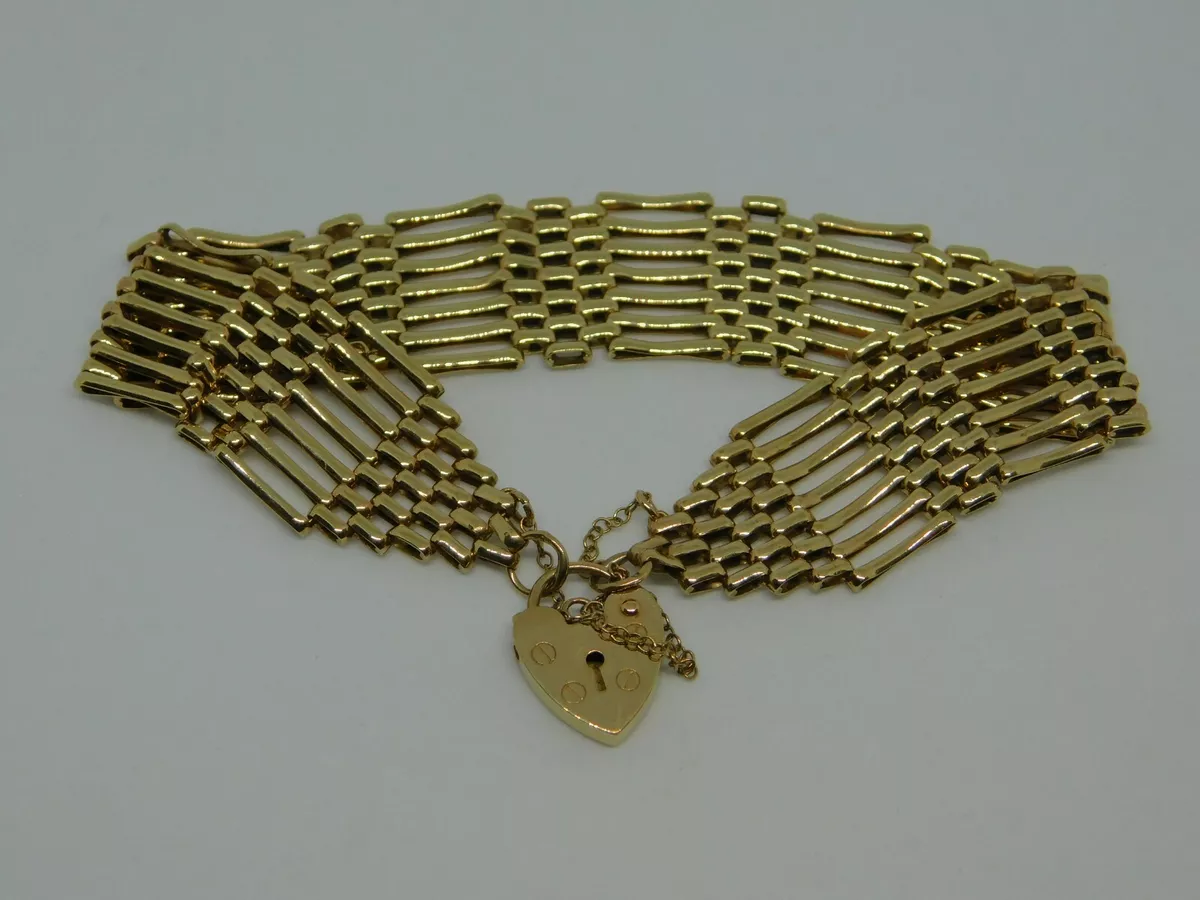 9ct gold gate bracelet clearance