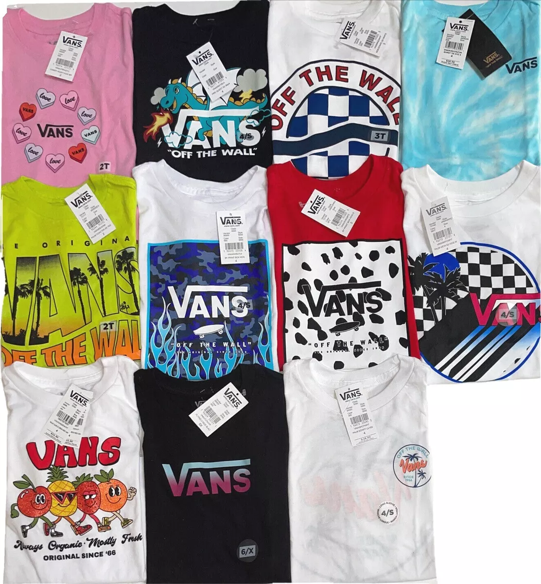 VANS THE WALL Toddler/Kids Short or Long Sleeve T-Shirts; Sizes 2T-6X | eBay