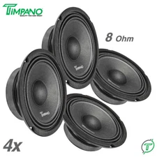 4x Timpano Shallow Mount 6.5" PRO Audio Speakers TPT-MB6-8 SLIM 8 Ohm 2400 Watts