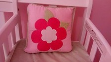SWEET JOJO DESIGNS PINK GREEN FLOWER BEDDING PILLOW 