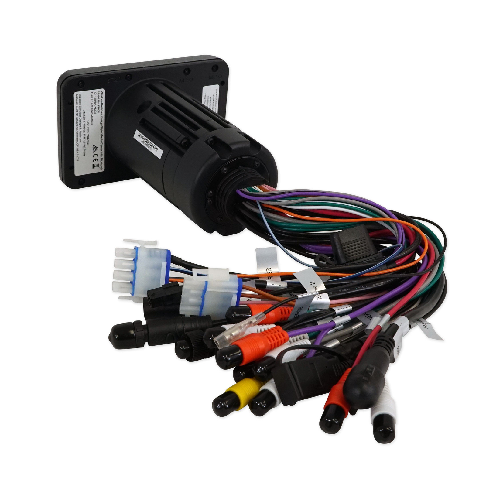 Приемник Kicker KMC5 Marine с 3-х полосным тюнером и 4-мя белыми динамиками емкостью 65 МБ