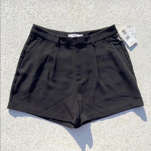 Black Good American High Waisted Luxe Suiting Trouser Shorts