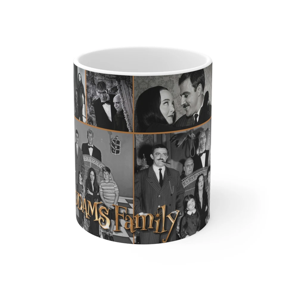 BLAINESGOODS The Addams Family TV Show Ceramic Mug 11oz, Carolyn Jones, John Astin