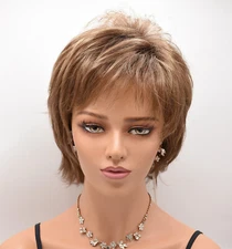 LEXY Wig by NORIKO, Raisin Glaze-H (HiLite) CLEARANCE! Basic Cap, Short Shag wig