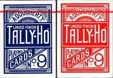 Tally-Ho Circle Back 2 Deck Set Blue & Red Playing Cards Poker USPCC Black Seal