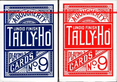 Tally-Ho Circle Back 2 Deck Set Blue & Red Playing Cards Poker USPCC Black Seal