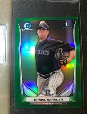 2014 Bowman Chrome DANIEL WINKLER #123 Mini Green Refractor RC/15 CUBS Rockies