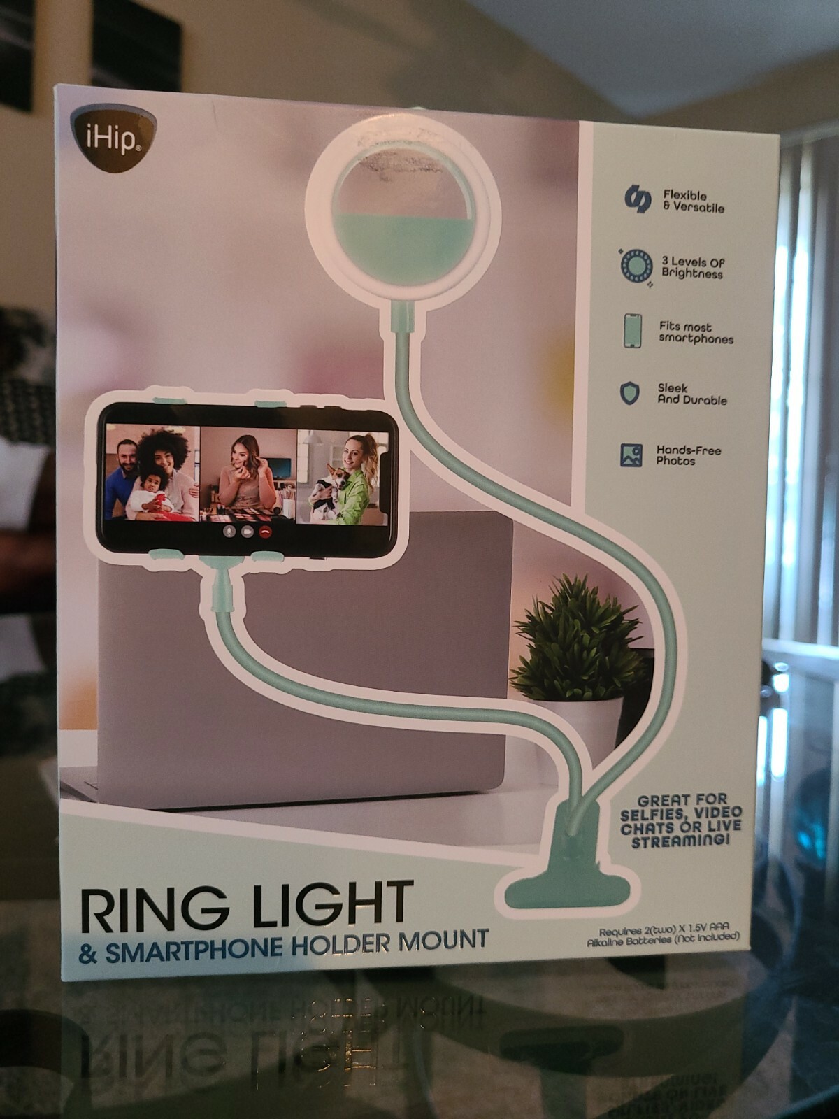 Ring Light and SmartPhone Holder With Mount - Adjustable Light and Mount-image