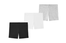 Member  s Mark 3-Pack Girls Cartwheel Shorts, Size XS 4/5 Black/White/Grey- NWT