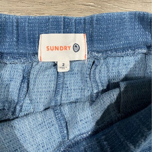 Sundry Pull on Shorts Blue Women's Sweats with Red Accents - 第 2/4 張圖片