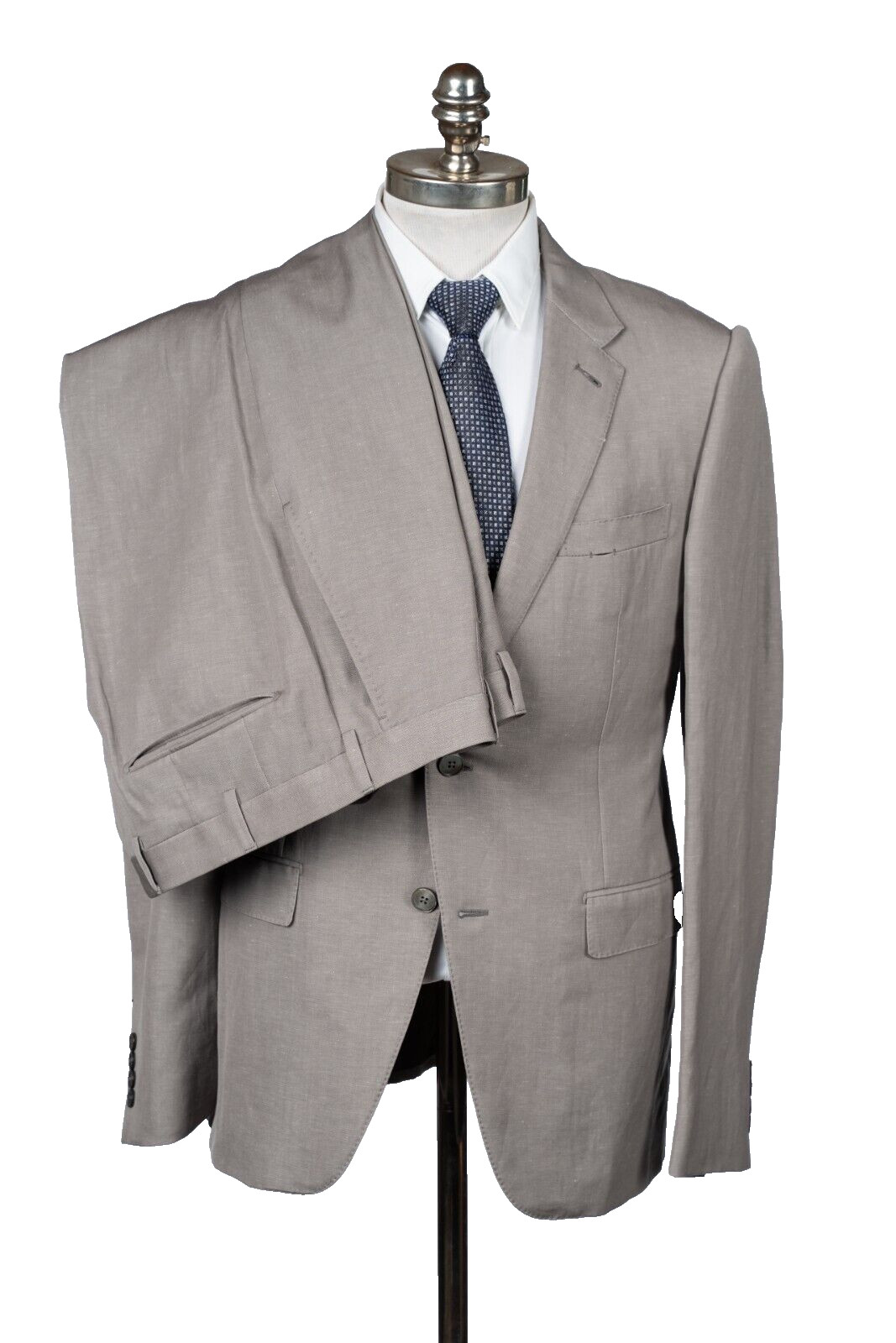 Костюм из шерсти и льна NWT ERMENEGILDO ZEGNA Trofeo City Chambray серого цвета 40 Р EU 50 396590₽