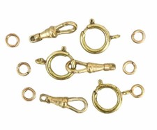 5 Sets GOLD Tone Spring Ring & Swivel Clip Clasps. Pocket Watch Chain Repair