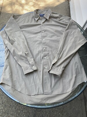 トップス Polo by Ralph Lauren MARLOWE XL SILK Marlowe Polo Ralph Lauren Shirt Mens XL Brown Silk Cotton