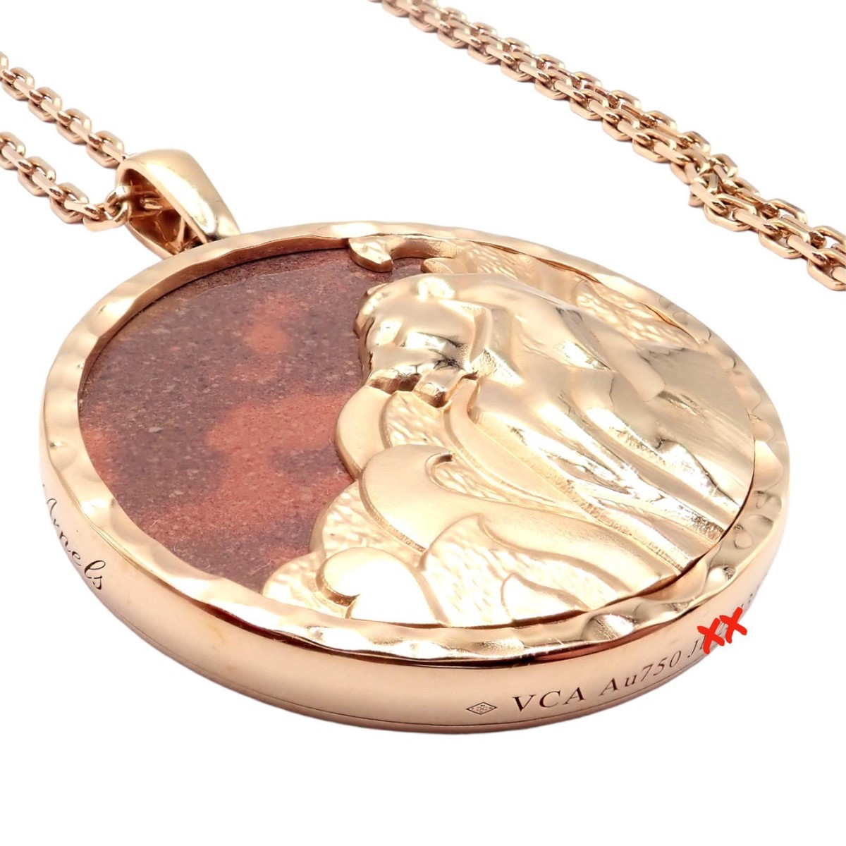 Van Cleef & Arpels Zodiaque 18k Rose Gold Leo Pendant Red