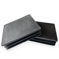 4" Heavy-Duty Square Workout Gym Tubing Plug End Caps (2-Pack) - Black (100mm)