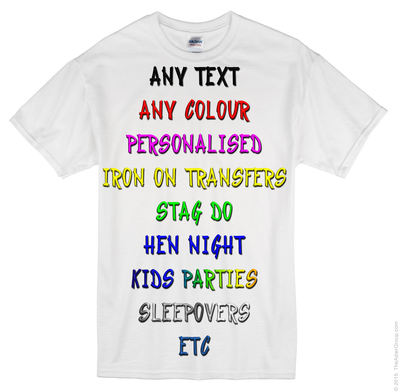 STAG NIGHT PERSONALISED TEXT ON AN IRON ON TRANSFER. HEN DO DANCE TROOPS