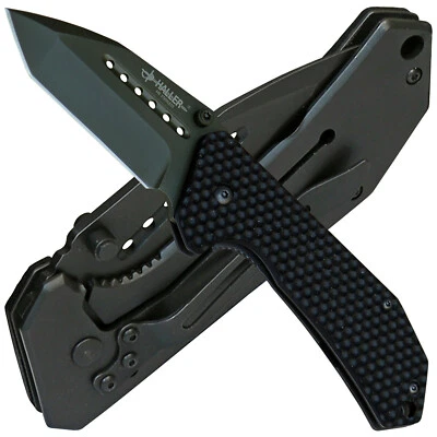 Haller kräftiges Taschenmesser Einhandmesser titanbeschichtete Tantoklinge Clip