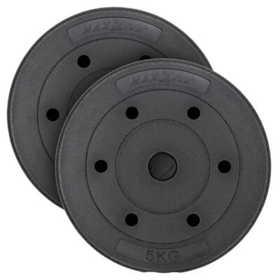 MAXXIVA Hantelscheiben-Set Zement 2x5kg Gewichte schwarz Gewichtsscheiben 10kg