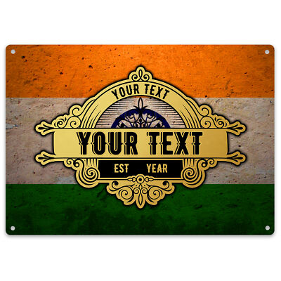 Indianer Flagge Bar Schild personalisiert Zubehör Vintage Indien Geschenk Mann Höhle Kneipe
