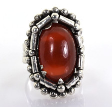 Large Carnelian Ring in Sterling Silver - ESP - Sz 9