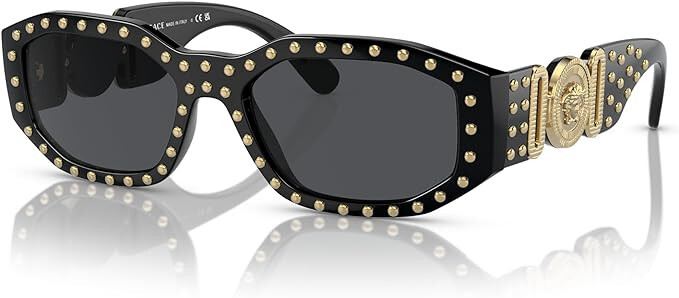 Versace Man Sunglasses Black Frame Dark Grey Lenses 53MM Authentic