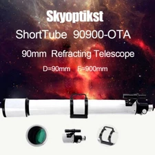 Premium 90mm Refractor Telescope OTA,900mm f/10, w/Vixen Dovetail Bar/Tube Rings