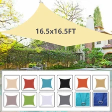Outdoor Sun Shade Sail Rectangle Canopy Shelter Cover Patio Awning 16.5x16.5ft 
