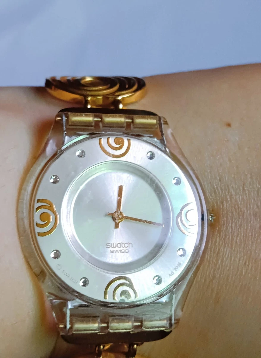 Rare 2006 Ladies Skin Clear Swatch Wristwatch Swiss Made Very