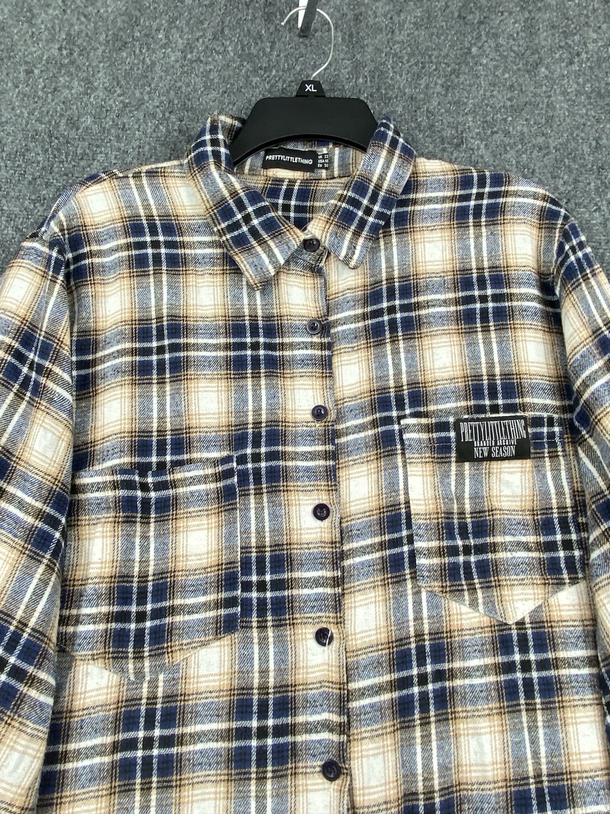 PrettyLittleThing Multicolor Oversized Flannel Bu… - image 2