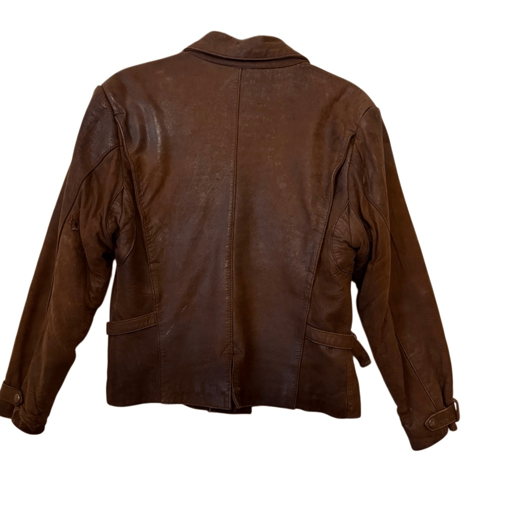 Vtg Banana Republic Mill Valley Brown Distressed Leather Amelia