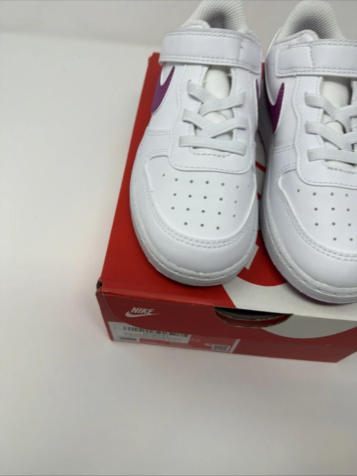 Nike Court Borough Low Recraft (TD) White/Fuchsia Toddler Girl's Sneaker SZ 10c - Image 4 of 4