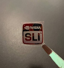 1 x Metallic Sticker Label Decal Case Badge for NVIDIA SLI, 18mm x 18mm