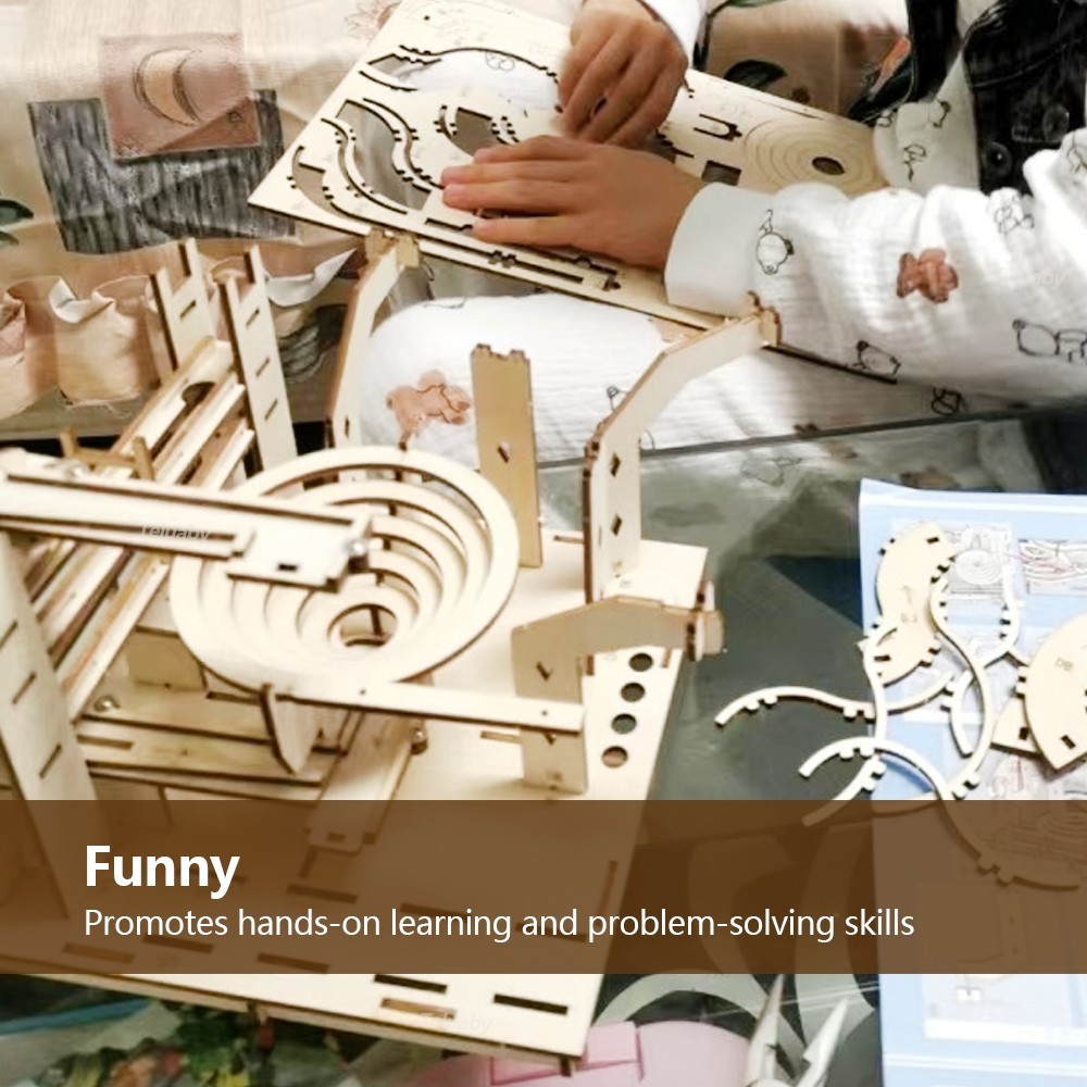 3D Wooden Marble Run Puzzle DIY Mechanical Model Kit Toy Gift | eBay