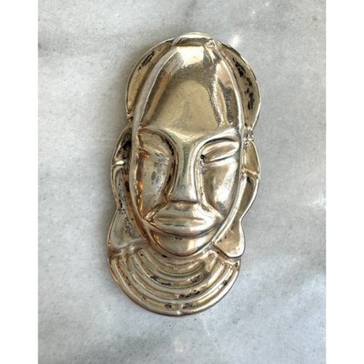 925 Sterling Silver African Beauty Brooch Unbranded No Stone Estate