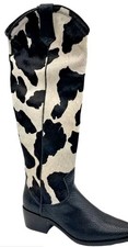 New Donald Pliner Marinaeh Cow Print Calf Hai...