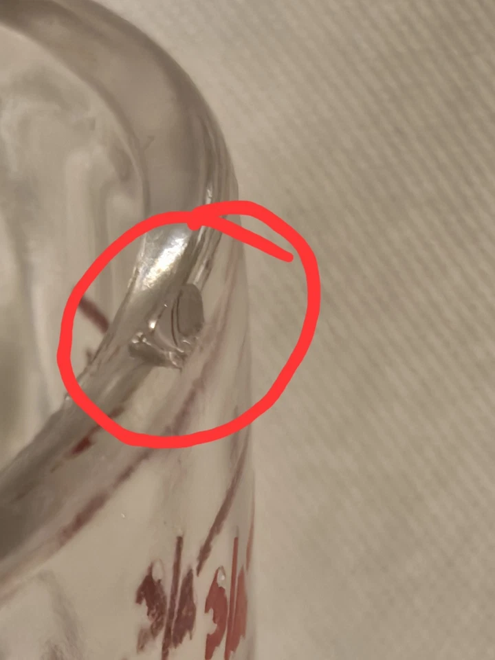 Rare 1940s Pyrex #18 1 Cup 8 Fl. Oz. Level Full Measuring Cup No Spout D Handle - Image 3 of 4